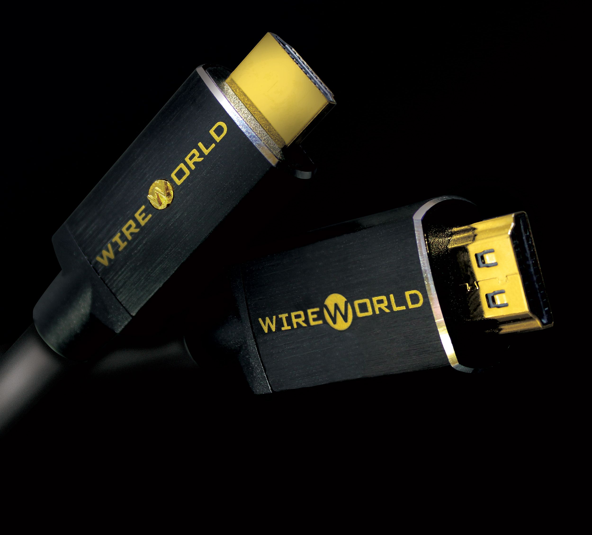 Silver Sphere HDMI cable on black background